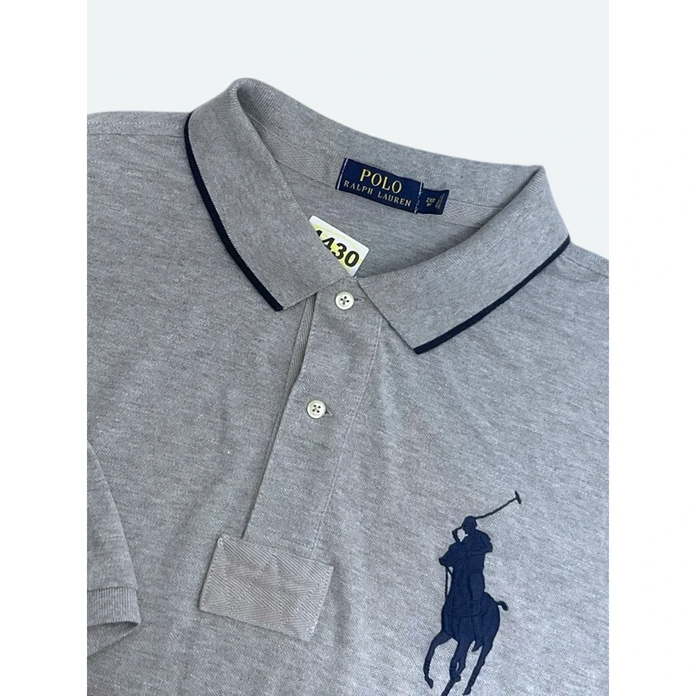 Polo Ralph Lauren Big Pony Short Sleeve Polo Shirt Solid Men's Grey Size 2XB